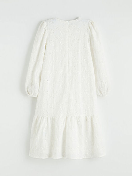 Bisiklet Yaka Fisto Detayl? K?z ?ocuk Elbise