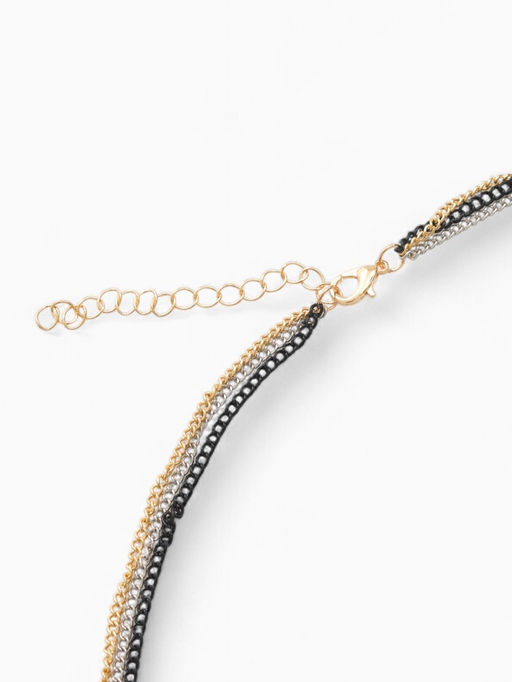 Набор 2 предмета: серьги, бусы Унисон накрученность, цвет золото в чёрном, 60 см