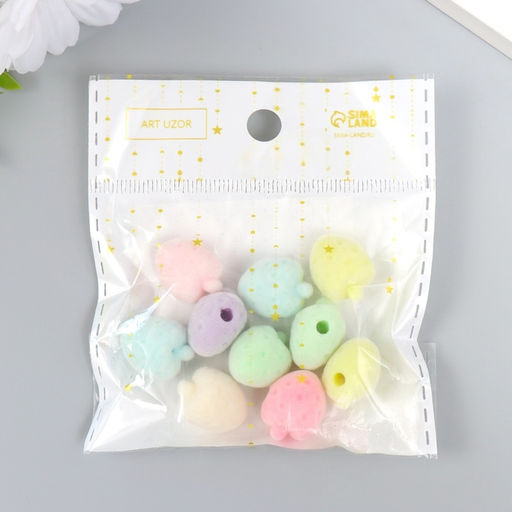 Набор бусин для творчества бархатное напыление «Клубничка», набор 10 шт., 1.2×1.3×1.7 см