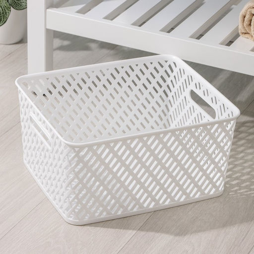 Корзина для хранения «Плетёнка», 35×29×17.5 см, белая