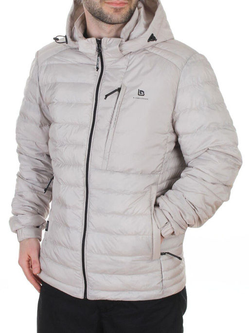 88045 GRAY/BEIGE Куртка мужская демисезонная (100 гр. холлофайбер)