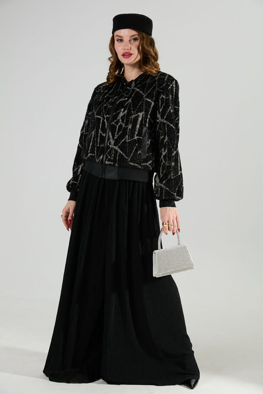 Бомбер NIKVA н435-2 чёрная геометрия  фото 10