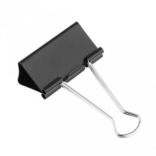 Зажим для бумаги 51мм металл, цвет - черный, набор 12 штуки, в пластиковой банке д12см h6,9см (Китай) - Домашняя Мода фото 4