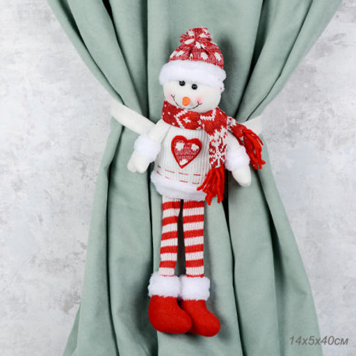 Держатель для штор Снеговик 14*5*40 см / B106 /уп 100/ на липучках - Галеонтрейд фото 4