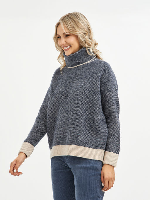 водолазка женская синяя из шерсти - Glenfield фото 3