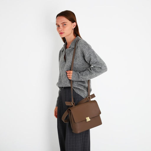 Сумка-мессенджер на молнии, цвет коричневый - Simaland фото 3