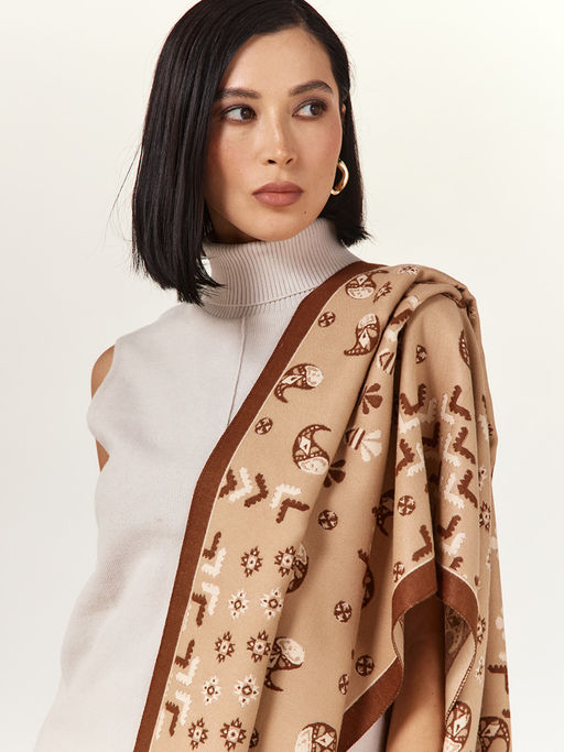 в составе ШЕРСТЬ  и КАШЕМИР Большой, мягкий, теплый  двусторонний палантин - Tantino фото 6