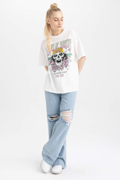 Длинные джинсовые брюки с широкими штанинами и рваными деталями в стиле 90-х годов - Defacto фото 4