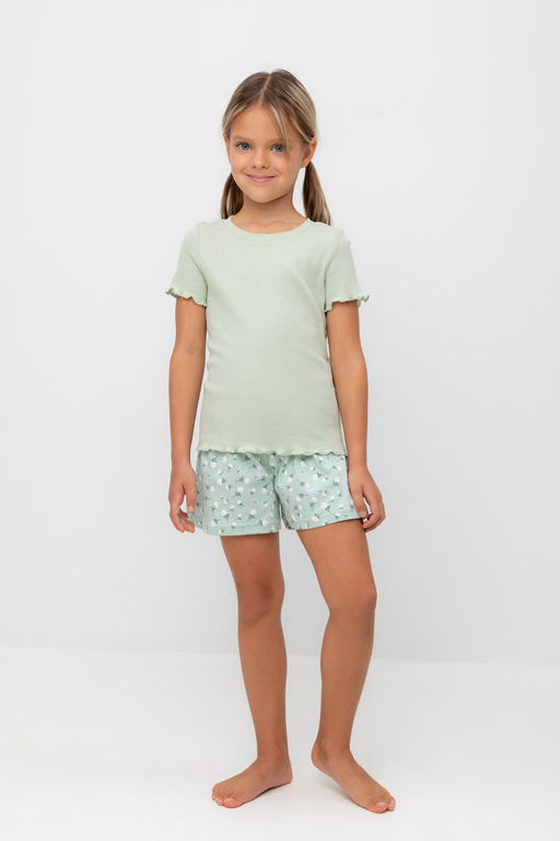 К 1596/морская пена,цветочный танец пижама дет