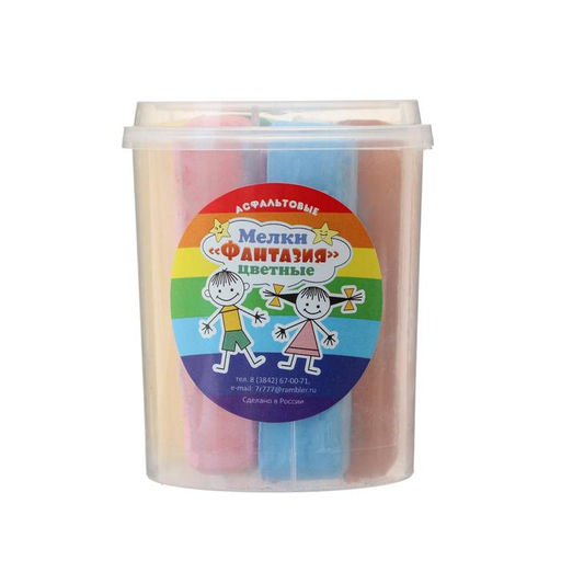 Мелки цветные для асфальта 7 штук Фантазия, брусок - Calligrata фото 2