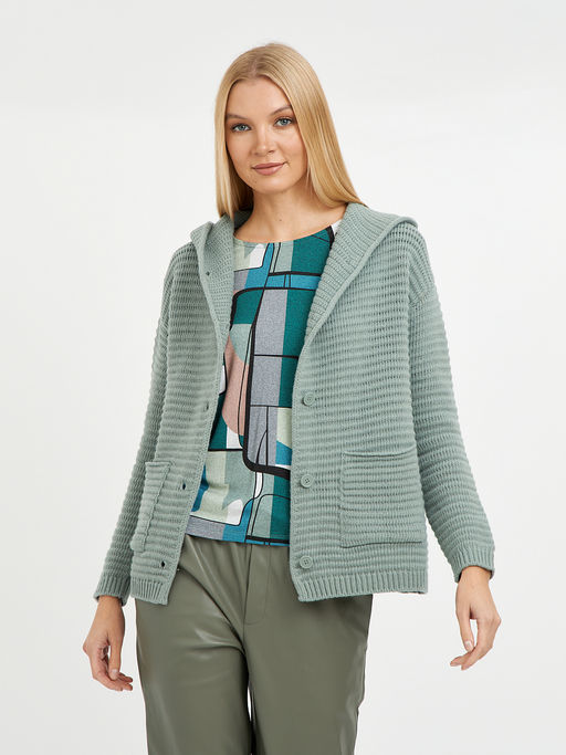 кардиган женский на пуговицах с капюшоном - Glenfield фото 3