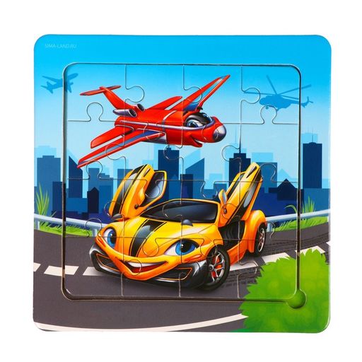 Пазл Транспорт, 14 см х 14 см - Лесная мастерская фото 5