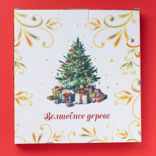 Менажница новогодняя Доляна «Волшебное дерево», 5 ячеек, 25.5×3.1 см, доломит, белая