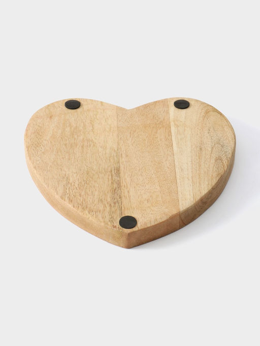 Блюдо в форме сердца Оттенки сирени, 20.5?20?2.3 см, дерево манго