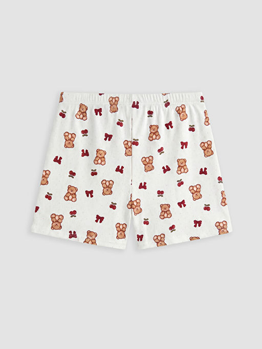 Beli Lastikli Bask?l? Kad?n ?ort Pijama Alt? - Waikiki фото 3