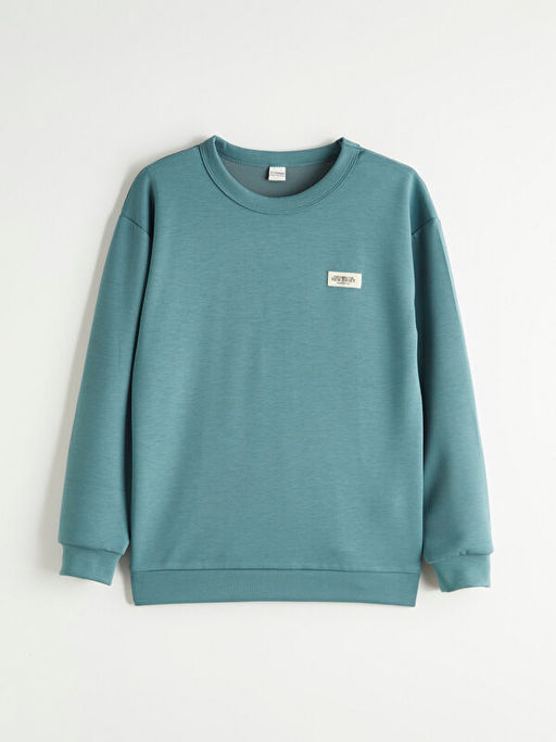 Erkek ?ocuk Bisiklet Yaka Kal?n Sweatshirt