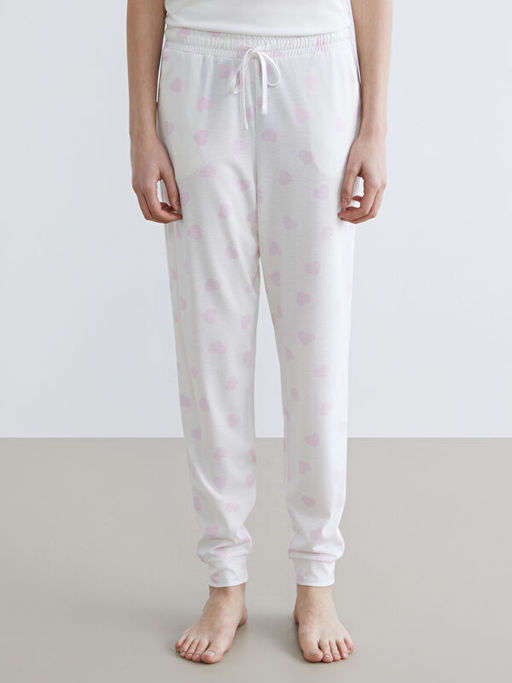 Kalp Bask?l? Kad?n Jogger Pijama Alt?