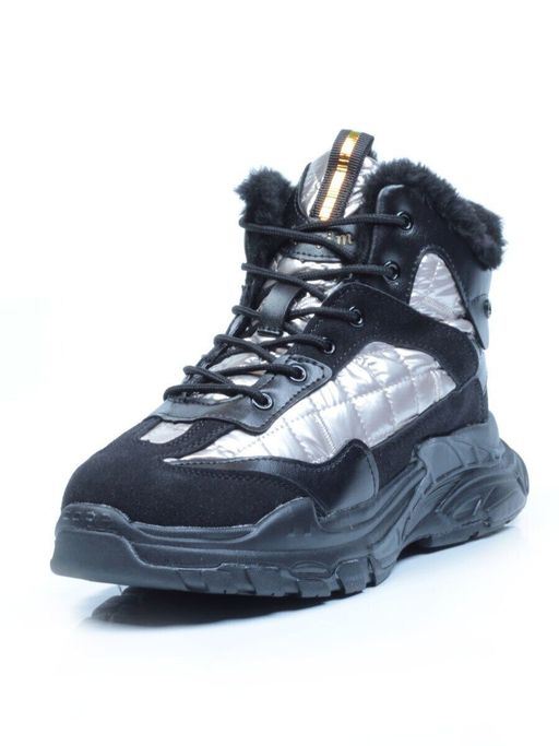 04-8524-3 BLACK Ботинки женские зимние (искусственные материалы) - Фабричный китай фото 3