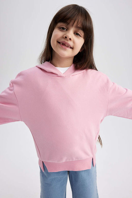 Толстовка с капюшоном для девочек свободного кроя - Defacto фото 4