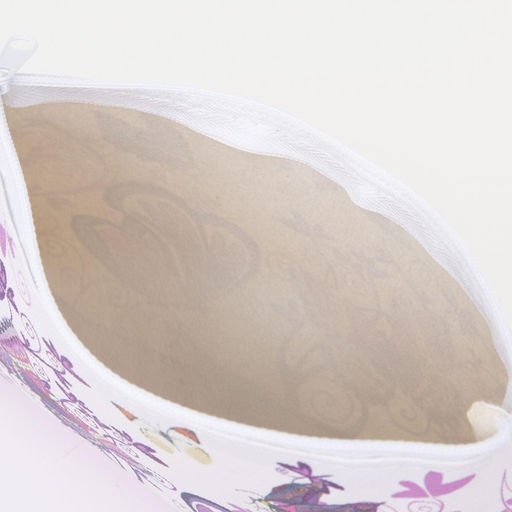 Цена за 3 шт. Косметичка - пенал на молнии, плоская, с рисунком «Бабочки», фиолетовая