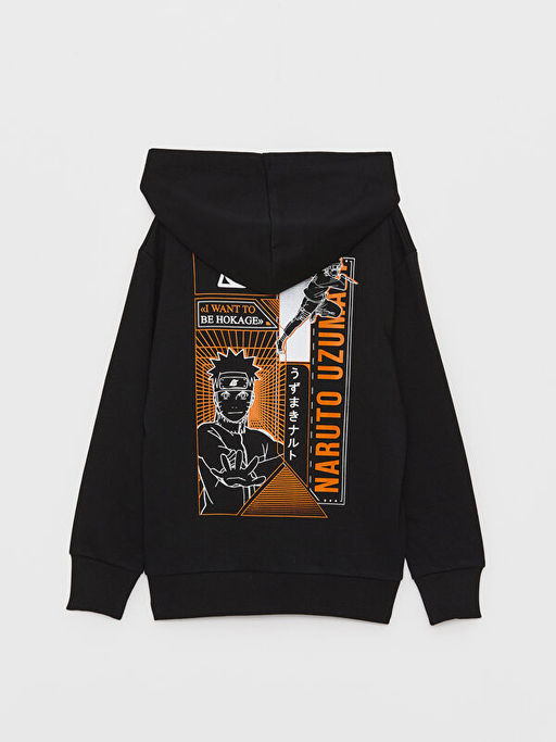Bask?l? Uzun Kollu Erkek ?ocuk Hoodie - Waikiki фото 2