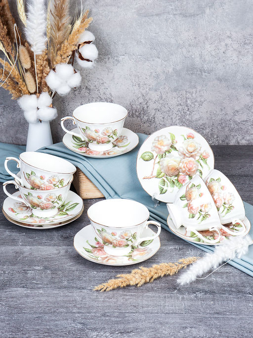 Чайный набор 12 предметов 250 мл на ножке / RS/12-FY253003 /уп 8/ - ГалеонТрейд фото 2