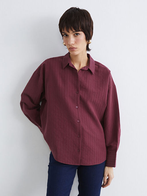 ?izgili Oversize Kad?n G?mlek