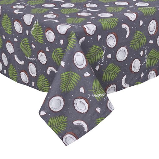 Скатерть декоративная Радушная хозяйка 145х145, рогожка, 100 % хлопок, Кокосы серый - Традиция фото 2