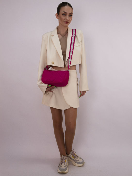 LACCOMA сумка Мелани-Ф826-фуксия эко кожа хлопок  фото 8