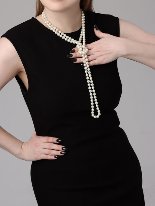 Бусы Классика шар №8, цвет молочный, L=125 см