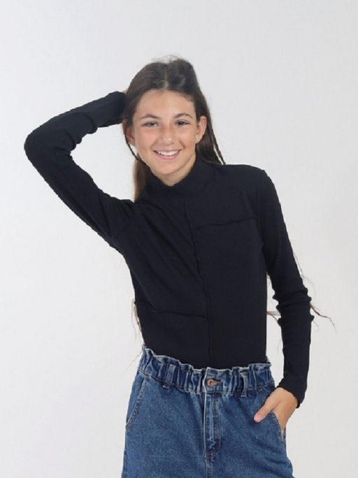 CRB wear / CWJG 63995-22-428 Водолазка для девочки,черный  фото 2