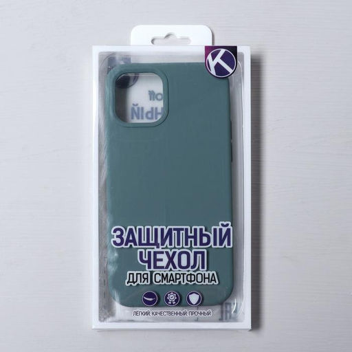 Чехол Krutoff для iPhone 12/12 Pro, матовый, темно-оливковый