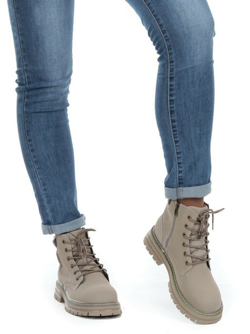01-P8305-3 GRAY/BEIGE Ботинки демисезонные женские (натуральная кожа) - Фабричный китай фото 3