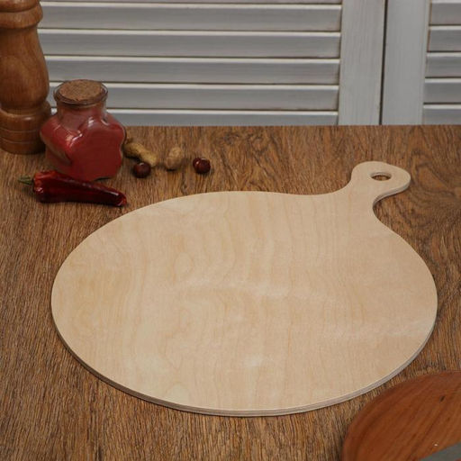 Доска разделочная деревянная «Круг с ручкой классика», 38×30×0.6 см