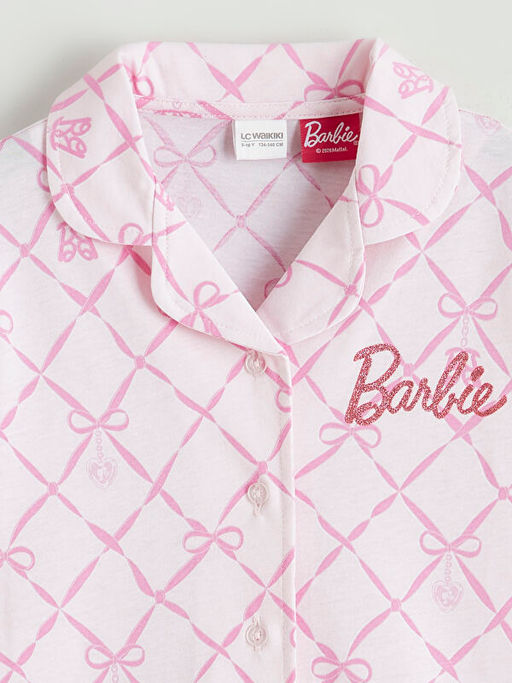 Пижамный комплект Barbie с воротником и шортами для девочек