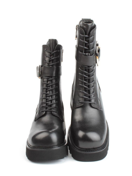 01- GZ6115-G71 BLACK Ботинки демисезонные женские (натуральная кожа)