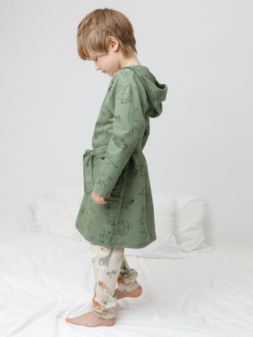 К 5763/зеленый камень,динозавры халат дет - Crockid фото 4