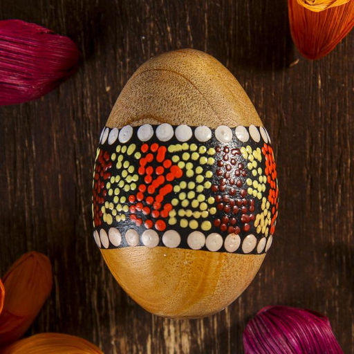 Сувенирный музыкальный инструмент Маракас Яйцо с узором, 6.5?5?5 см, МИКС