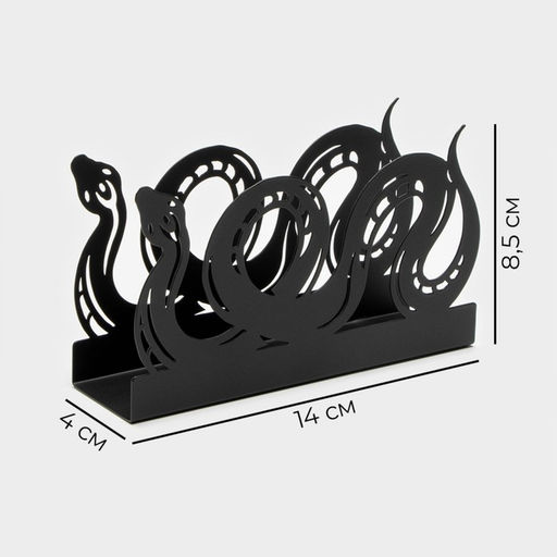 Салфетница Magistro «Змея», 14×4×8.5 см, чёрная