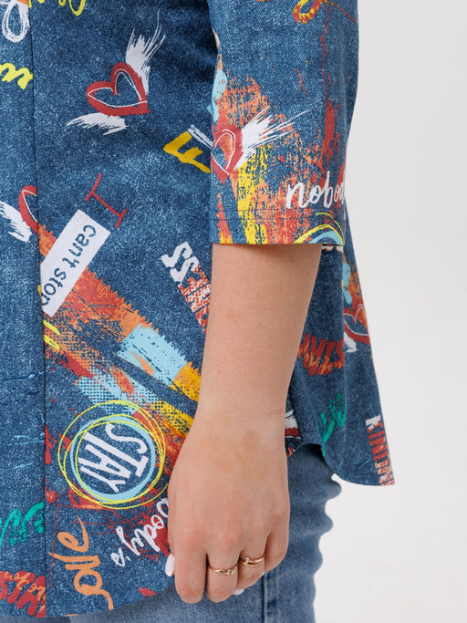 Блузка женская БЖ-71 (кулирка) Джинса