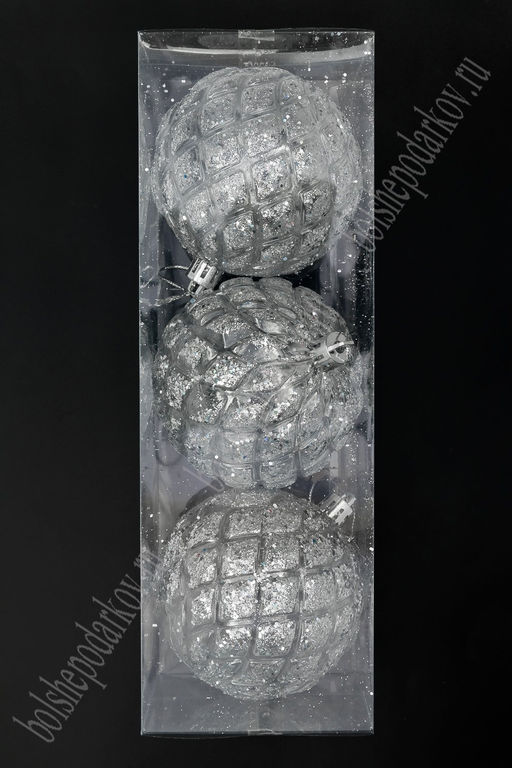 Набор новогодних шаров 8 см (3 шт) SF-7805, №2 - Больше подарков фото 3