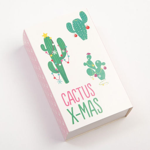 Носки женские новогодние Кактусы размер 36-40 (23-25 см), набор 2 пары