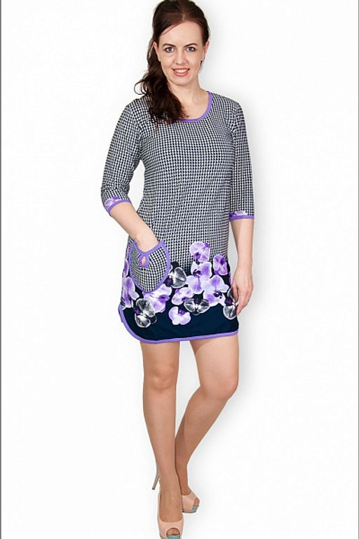 Туника интерлок - пенье купон, сирень (221-1)