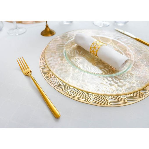 Салфетки сервировочные на стол Доляна «Веер», d=38 см, 4 шт., золотые