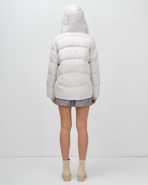 Куртка зимняя женская из овчина стильная и модная бежевого цвета 7348B - Visdeer фото 19