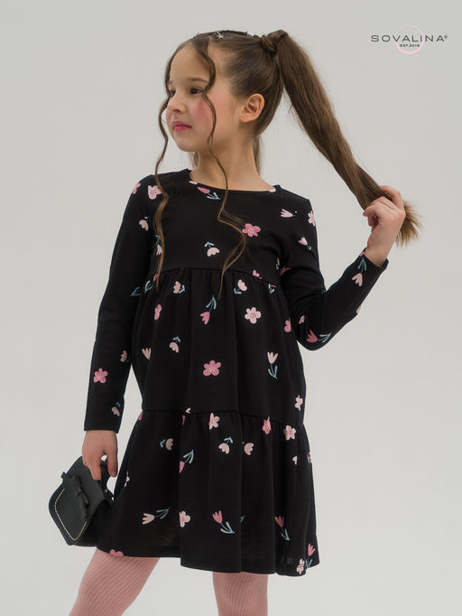 Платье Тиана тюльпаны на черном - Sovalina фото 8