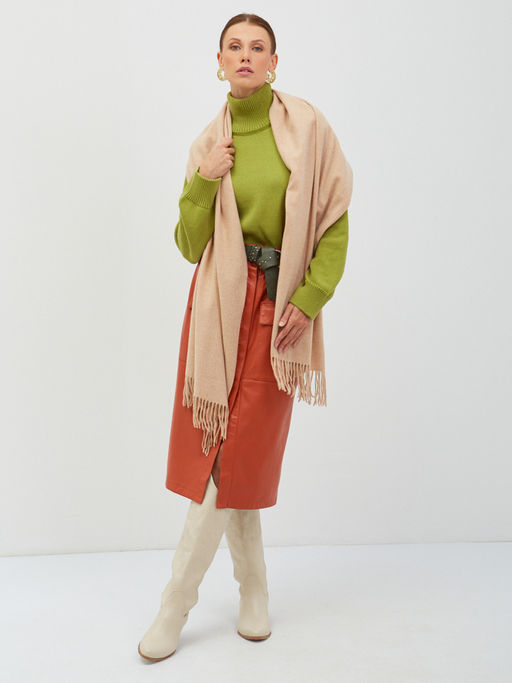 В составе шерсть и кашемир! теплый двусторонний палантин - Tantino фото 4