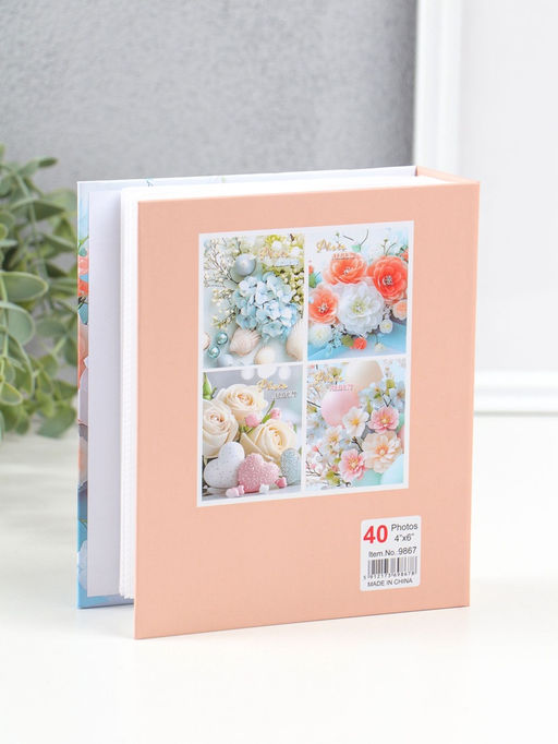 Фотоальбом на 40 фото 10×15 см «Букет с хризантемами», в коробке, 4.5×14×17 см