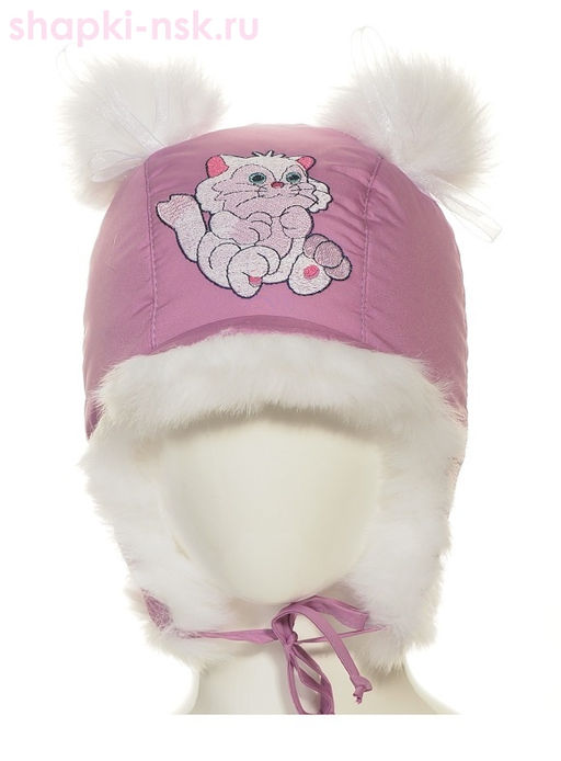 211-З Кошечка Ушанка для девочки (48-50)