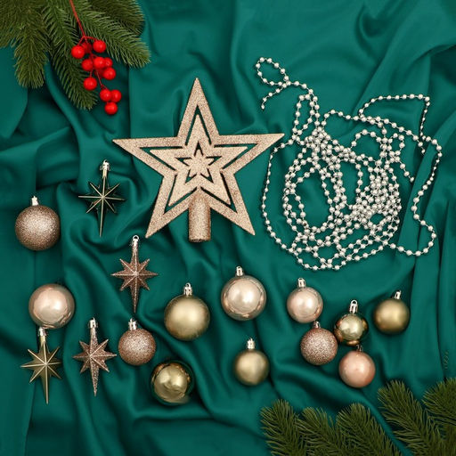 Ёлочные игрушки Андромеда, новогодние, набор 45 шт., нежность, МИКС